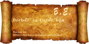 Borbély Euzébia névjegykártya
