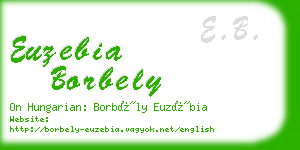 euzebia borbely business card
